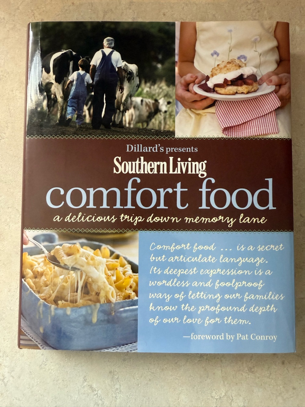 Southern Living Comfort Food Cookbook - Brown and Light Blue Cover